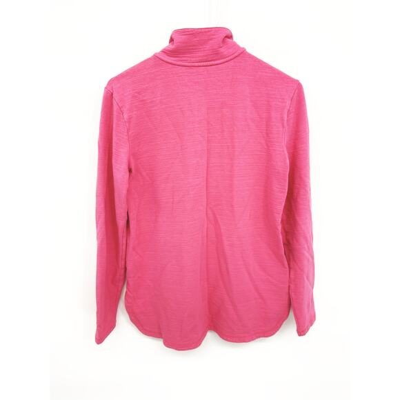 T by Talbots Womens Full Zip Roundneck Bubble Gum Pink Sweatshirt Size S - Picture 2 of 6